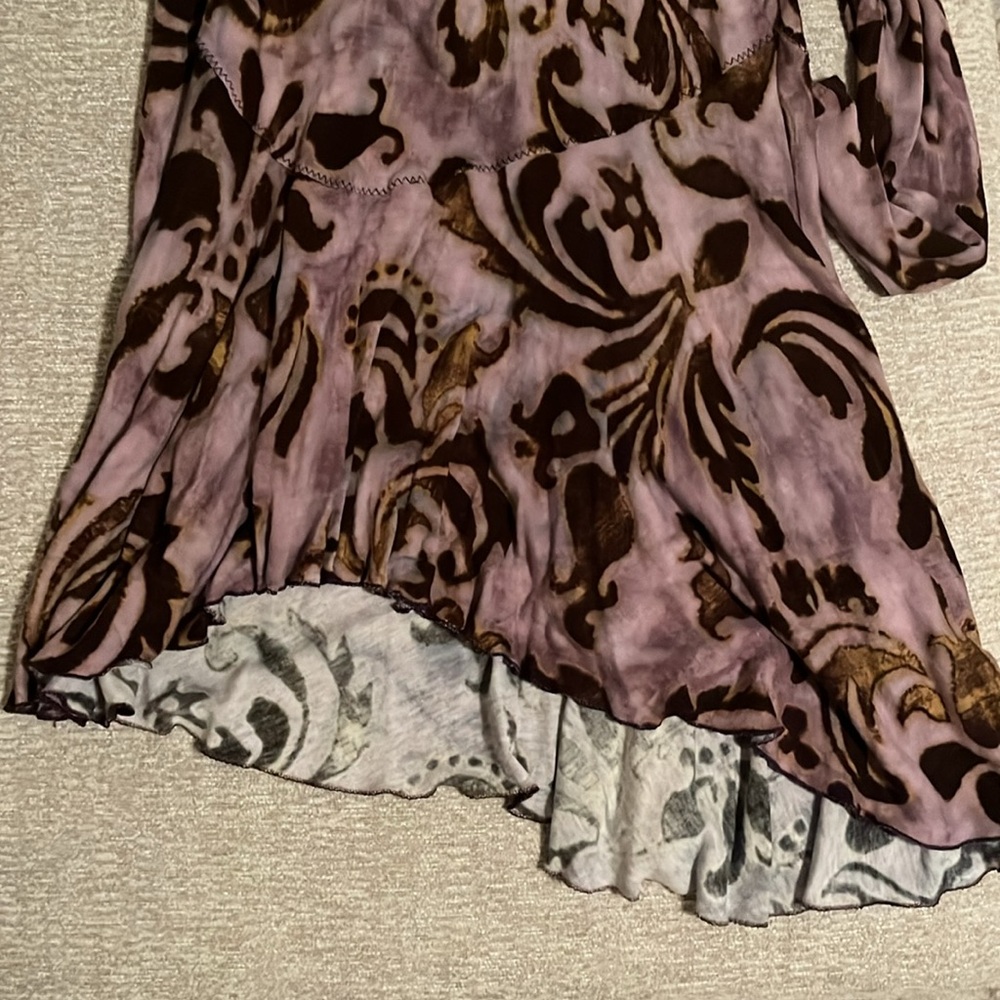 Vintage Italian lilac and brown Roberto Cavalli dress - Picture 2 of 7